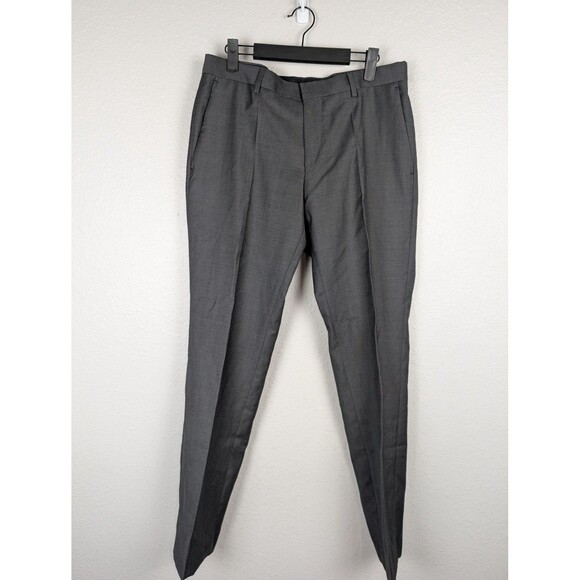 Hugo Boss Pants Mens 32R Dress Slacks Trousers Flat Front Wool Blend Classic - Picture 1 of 8